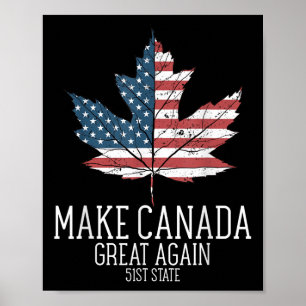 Grappige Amerikaanse vlag Trump maakt Canada weer  Poster