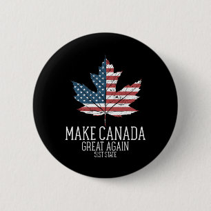 Grappige Amerikaanse vlag Trump maakt Canada weer Ronde Button 5,7 Cm