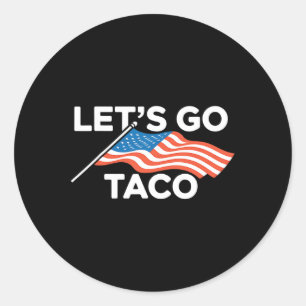 Grappige Amerikaanse vlag uit laten we gaan taco Ronde Sticker