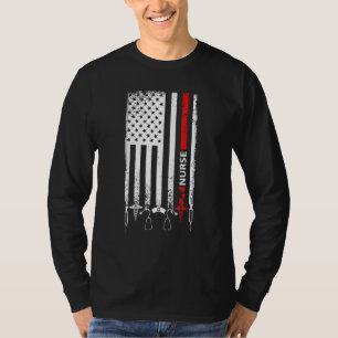 Grappige Amerikaanse vlag verpleegster dag idee va T-shirt