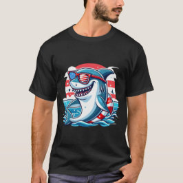 Grappige Amerikaanse vlag zonnebril Cool Amerikaan T-shirt