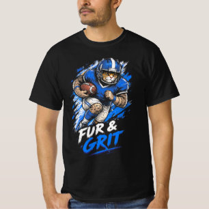 Grappige Amerikaanse Voetbal Kat Speler met Vacht  T-shirt