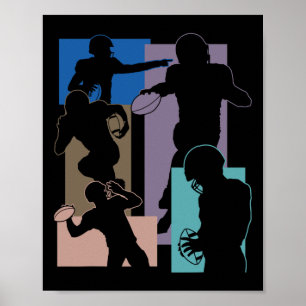 Grappige Amerikaanse Voetbalspeler Voetbal Gaming Poster