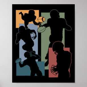 Grappige Amerikaanse Voetbalspeler Voetbalgaming E Poster