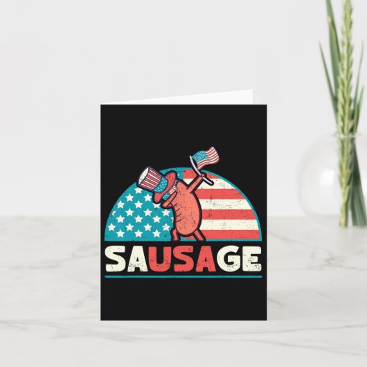 Grappige Amerikaanse worst patriottisch 4 juli Kaart (Voorkant)