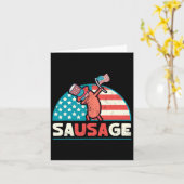 Grappige Amerikaanse worst patriottisch 4 juli Kaart (Gele Bloem)