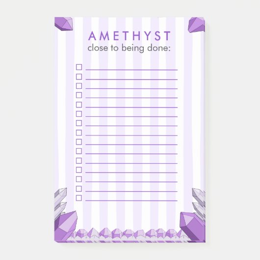 Grappige Amethyst Kristal Takenlijst Post-it® Notes (Voorkant)