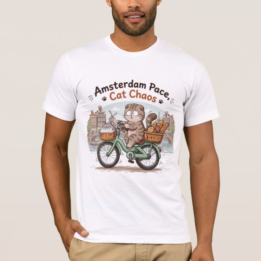 Grappige Amsterdam Kat T-shirt (Voorkant)