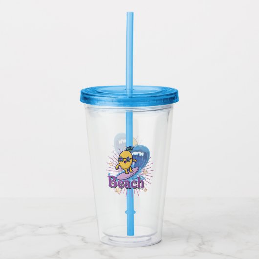 grappige anananas acryl drinkbeker (Voorkant)