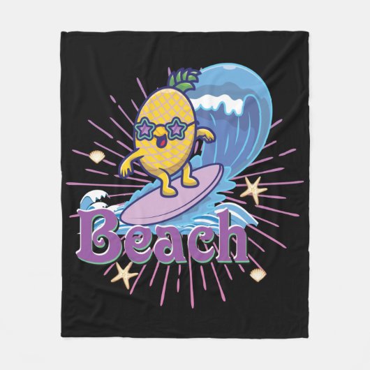 grappige anananas fleece deken (Voorkant)