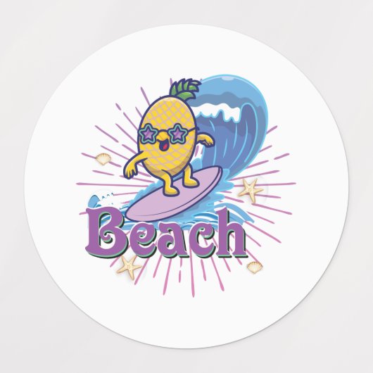 grappige anananas labels (Design 2)
