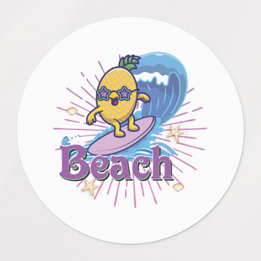 grappige anananas labels (Design 1)