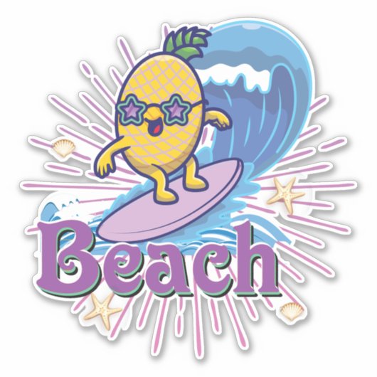 grappige anananas sticker (Voorkant)