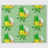 grappige anananaspizza kawaii cadeaupapier (Vlak)