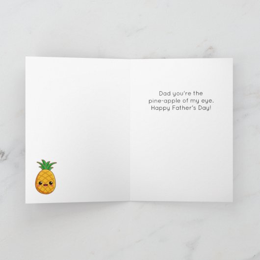 Grappige Ananas Fruit Pun Vaderdag Kaart (Binnen)
