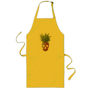 Grappige Ananas Fruit Schedel Lang Schort