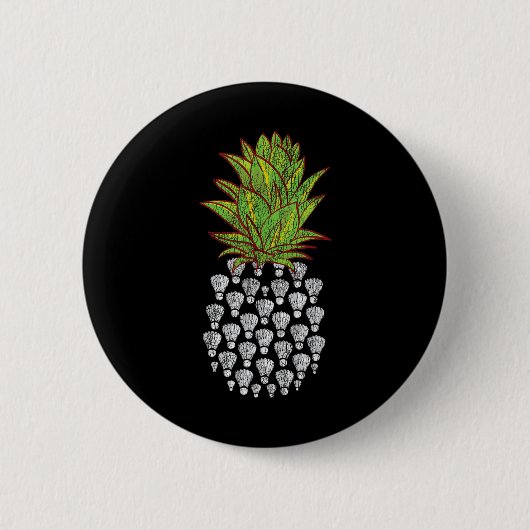 Grappige ananas in distressed design badminton spo ronde button 5,7 cm (Voorkant)