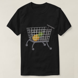 Grappige Ananas in Winkelwagen Ontwerp T-shirt