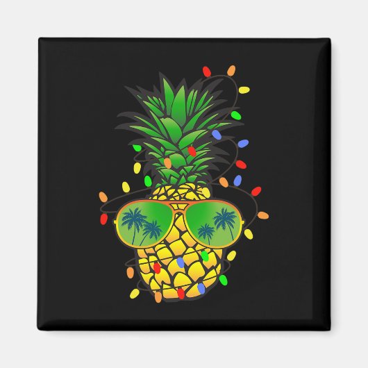 Grappige Ananas Kerstboom Zomer Kerstmis In Juli Magneet (Voorkant)