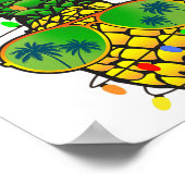 Grappige Ananas Kerstboom Zomer Kerstmis In Juli Poster (Hoek)