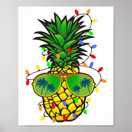 Grappige Ananas Kerstboom Zomer Kerstmis In Juli Poster (Voorkant)