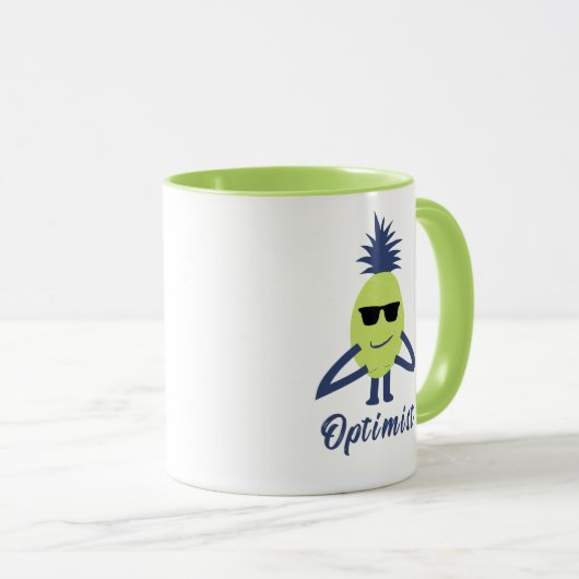 Grappige ananas kunst mok (Voorkant rechts)