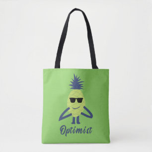 Grappige ananas kunst tote bag