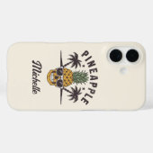 Grappige Ananas met een zonnebril Gepersonaliseerd Case-Mate iPhone Case (Achterkant (horizontaal))