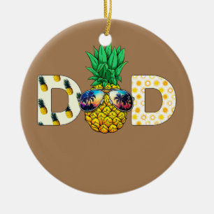 Grappige Ananas Papa Zomer Tropisch Fruit Hawaii Keramisch Ornament