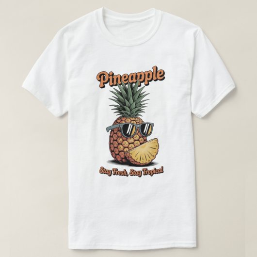 Grappige ananas tropische retro t-shirt (Design voorkant)