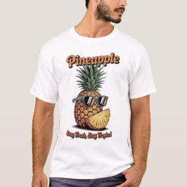 Grappige ananas tropische retro t-shirt