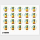 Grappige ananas yoga ronde sticker (Vel)