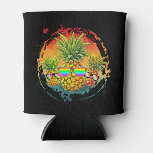 Grappige ananas zomer vibes blikjeskoeler (Voorkant)