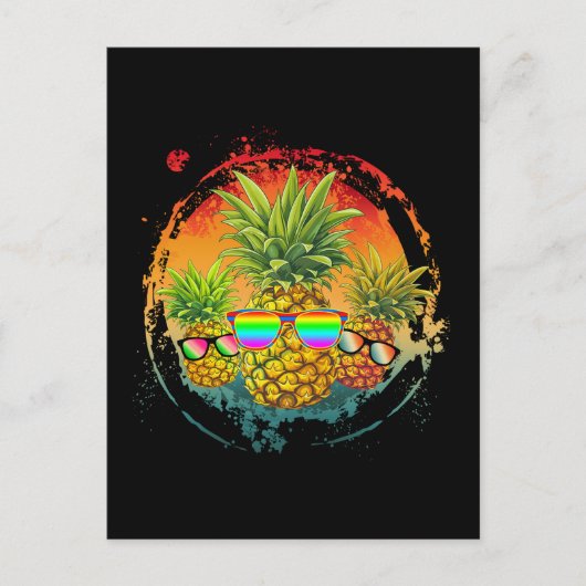 Grappige Ananas Zomerstemmingen Briefkaart (Voorkant)