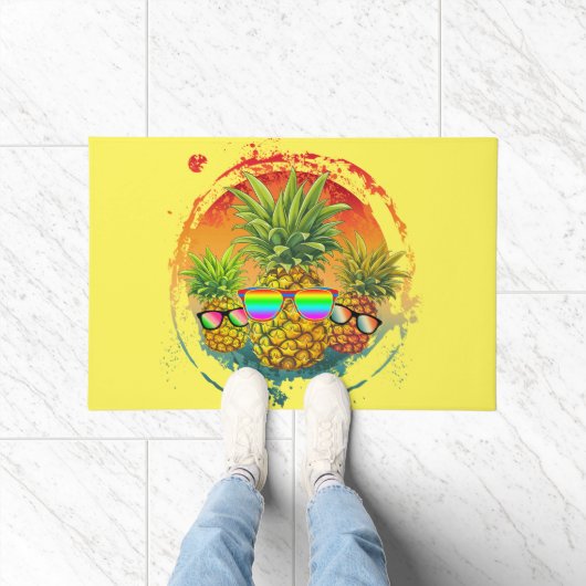 Grappige Ananas Zomerstemmingen Deurmat (Binnen)