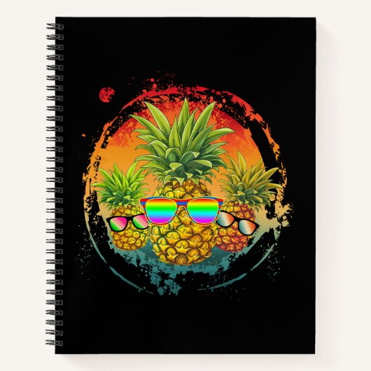 Grappige Ananas Zomerstemmingen Notitieboek (Voorkant)