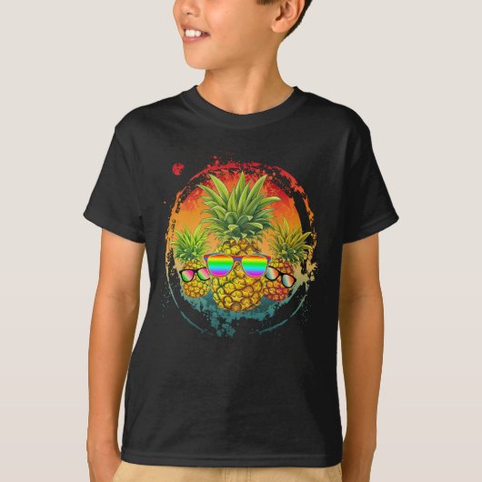 Grappige Ananas Zomerstemmingen T-shirt (Voorkant)