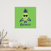 grappige ananasliefhebbers poster (Keuken)