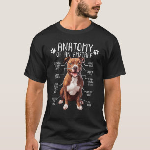 Grappige anatomie Amerikaanse Staffordshire Terrie T-shirt
