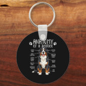 Grappige anatomie Berner Sennenhond Schattige Bern Sleutelhanger (Voorkant)