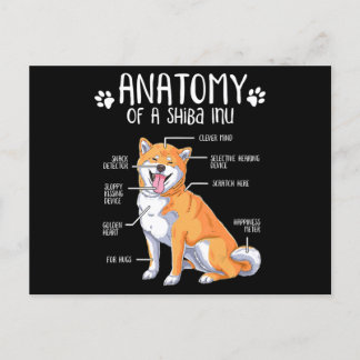 grappige anatomie shiba inu hondenliefhebber gift uitnodiging briefkaart