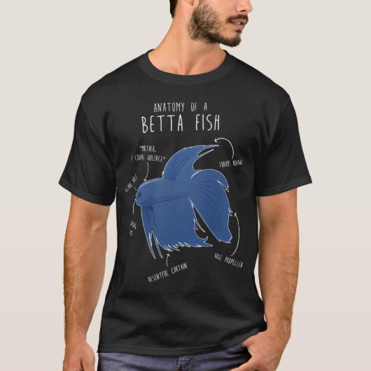 Grappige anatomie van een Betta-vis - Moeder ik ve T-shirt (Voorkant)