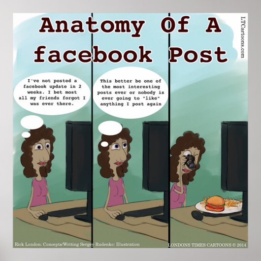 Grappige Anatomie Van Een facebook Bericht Poster (Voorkant)