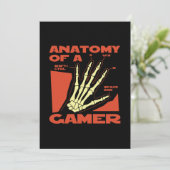 Grappige anatomie van een gamer bedankkaart (Staand voorkant)