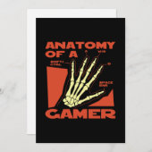 Grappige anatomie van een gamer bedankkaart (Voorkant / Achterkant)