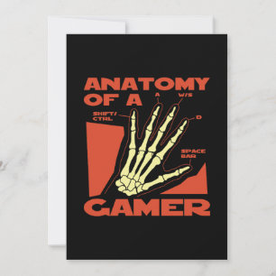 Grappige anatomie van een gamer bedankkaart