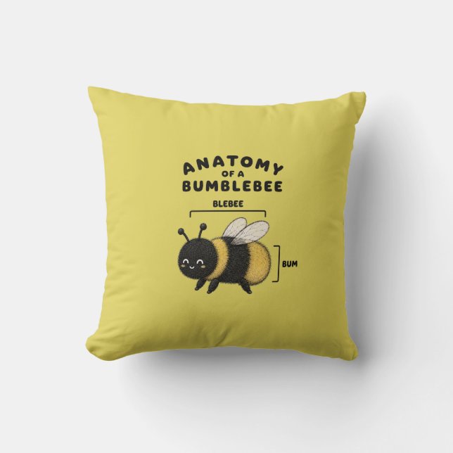 Grappige Anatomie Van Een Hommel Blebee Bum Schatt Kussen (Voorkant)
