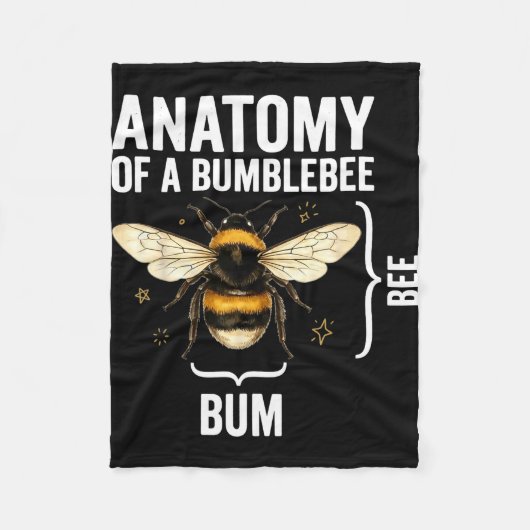 Grappige anatomie van een hommel fleece deken (Voorkant)