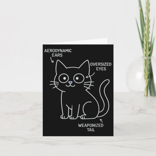 Grappige Anatomie Van Een Kat Blauwdruk Sarcastisc Kaart (Voorkant)