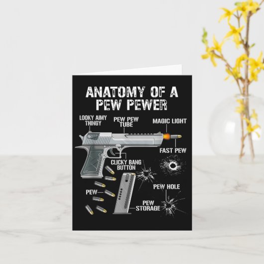 Grappige anatomie van een pew power - AMMO Pistool Kaart (Gele Bloem)